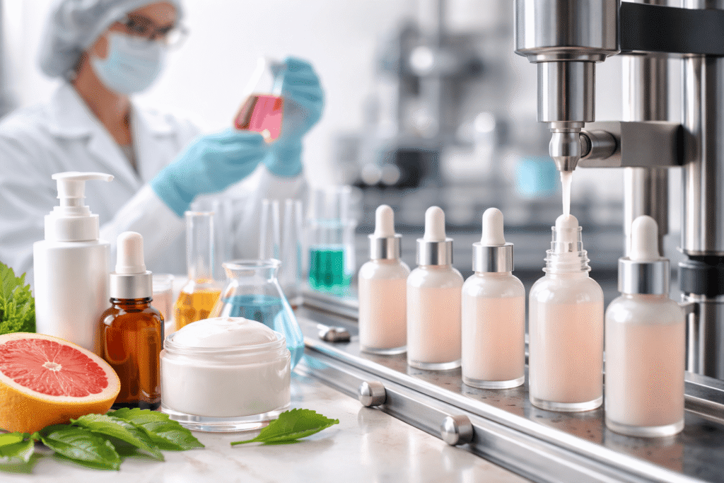 End-to-end manufacturing of skincare, haircare, and personal care cosmetic products.