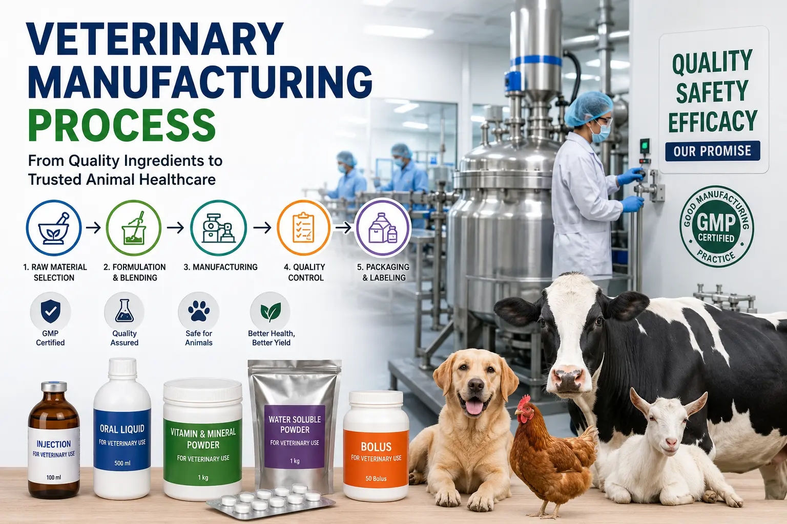 Veterinary manufacturing process