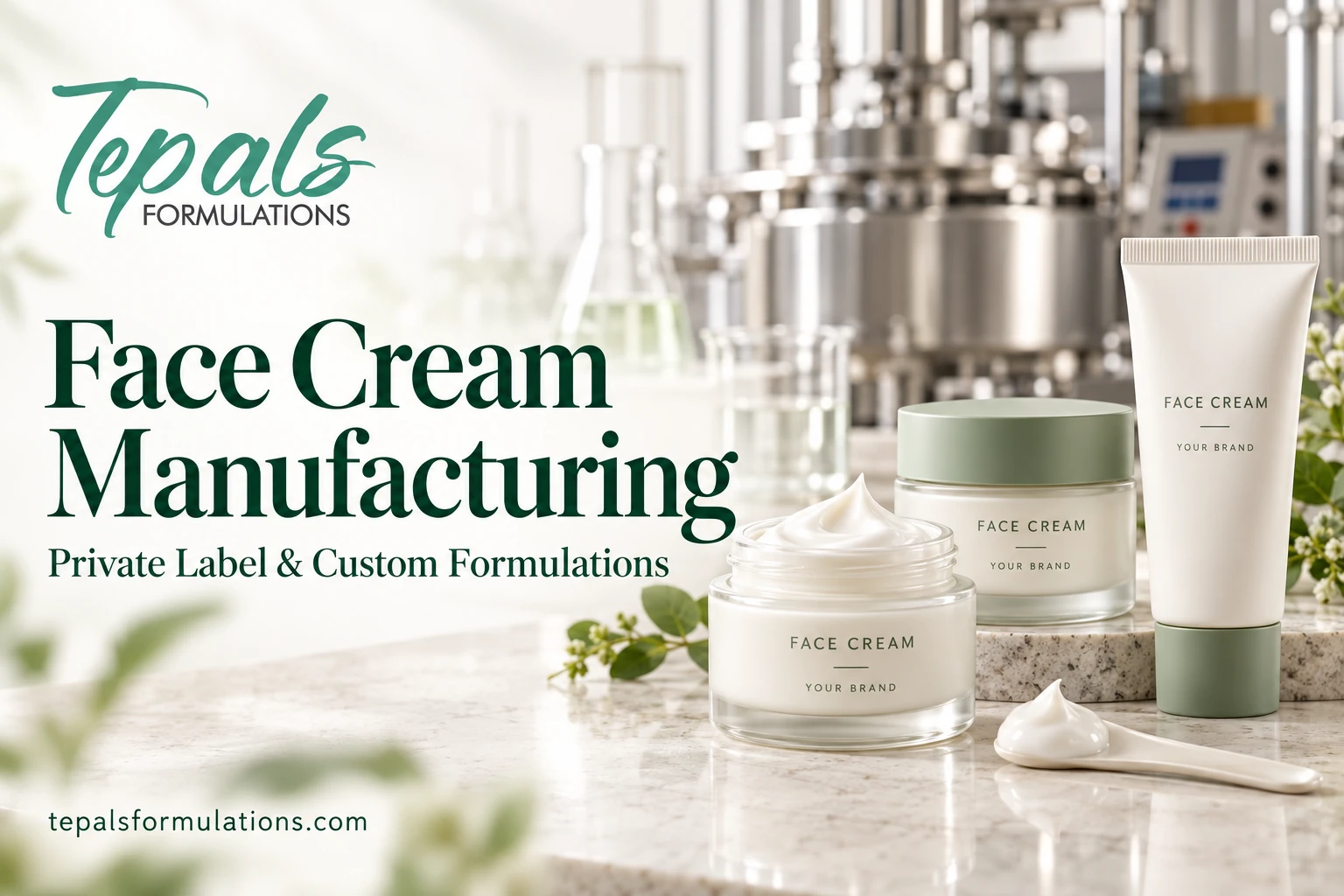 Face cream manufacturing by Tepals Formulations